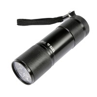 Zseblámpa 9 LED-es alumínium fekete YATO