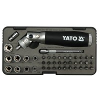 Yato bitfej- és dugókulcs készlet, 42db-os, króm-vanádium, 1/4"